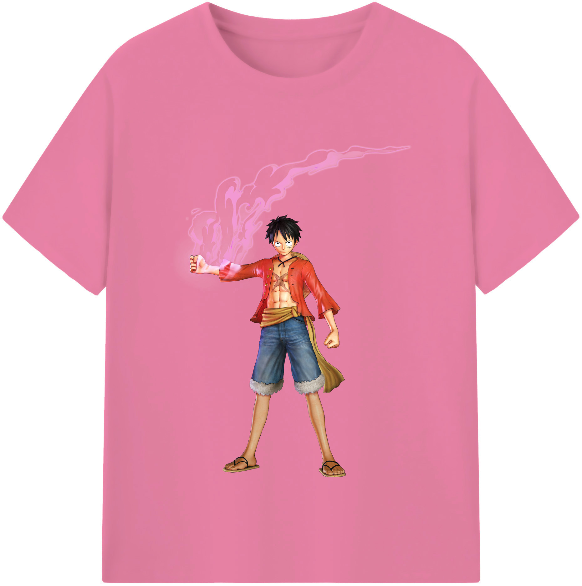ワンピース モンキー・D・ルフィ ONE PIECE Monkey D. Luffy 綿100％半袖Tシャツ（フロントプリント）